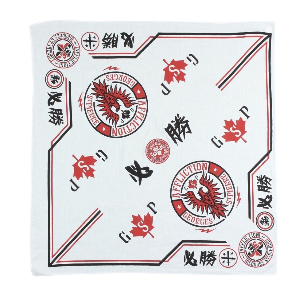 New Affliction Adult Unisex Jiu Jitsu MMA GSP Georges St-Pierre‎ Bandana White